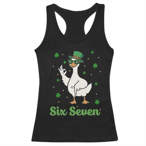 Lucky Goose Six Seven Meme Racerback Tank Top St Patricks Day TS12 Black Print Your Wear