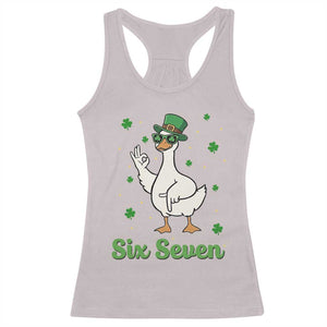 Lucky Goose Six Seven Meme Racerback Tank Top St Patricks Day TS12 Ice Gray Print Your Wear