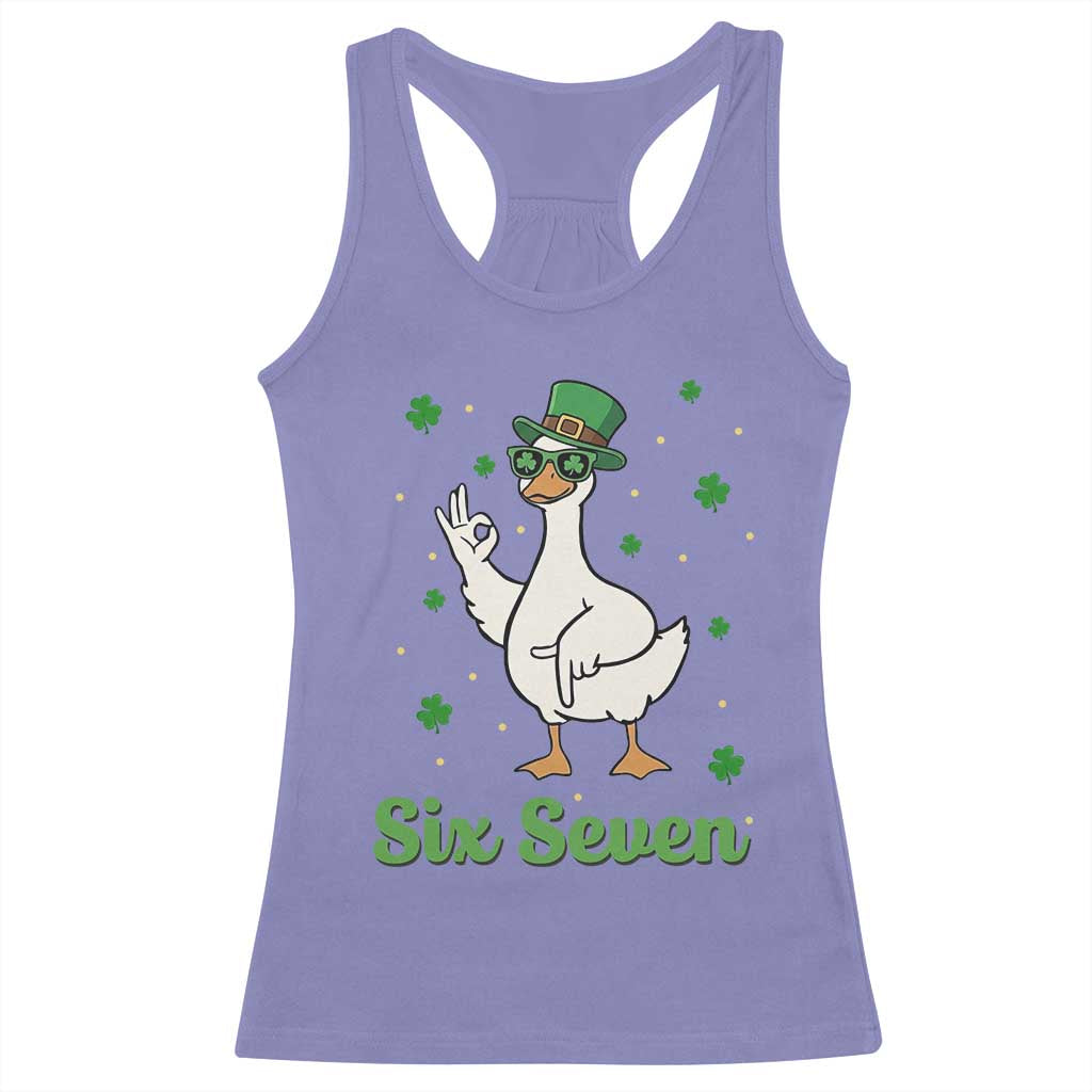 Lucky Goose Six Seven Meme Racerback Tank Top St Patricks Day TS12 Violet Print Your Wear