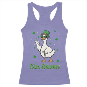 Lucky Goose Six Seven Meme Racerback Tank Top St Patricks Day TS12 Violet Print Your Wear