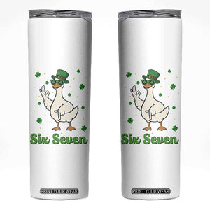 Lucky Goose Six Seven Meme Skinny Tumbler St Patricks Day TS12 White Print Your Wear