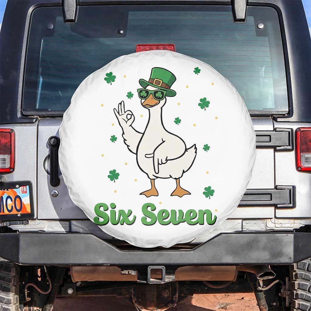 Lucky Goose Six Seven Meme Spare Tire Cover St Patricks Day TS12 No hole White Print Your Wear