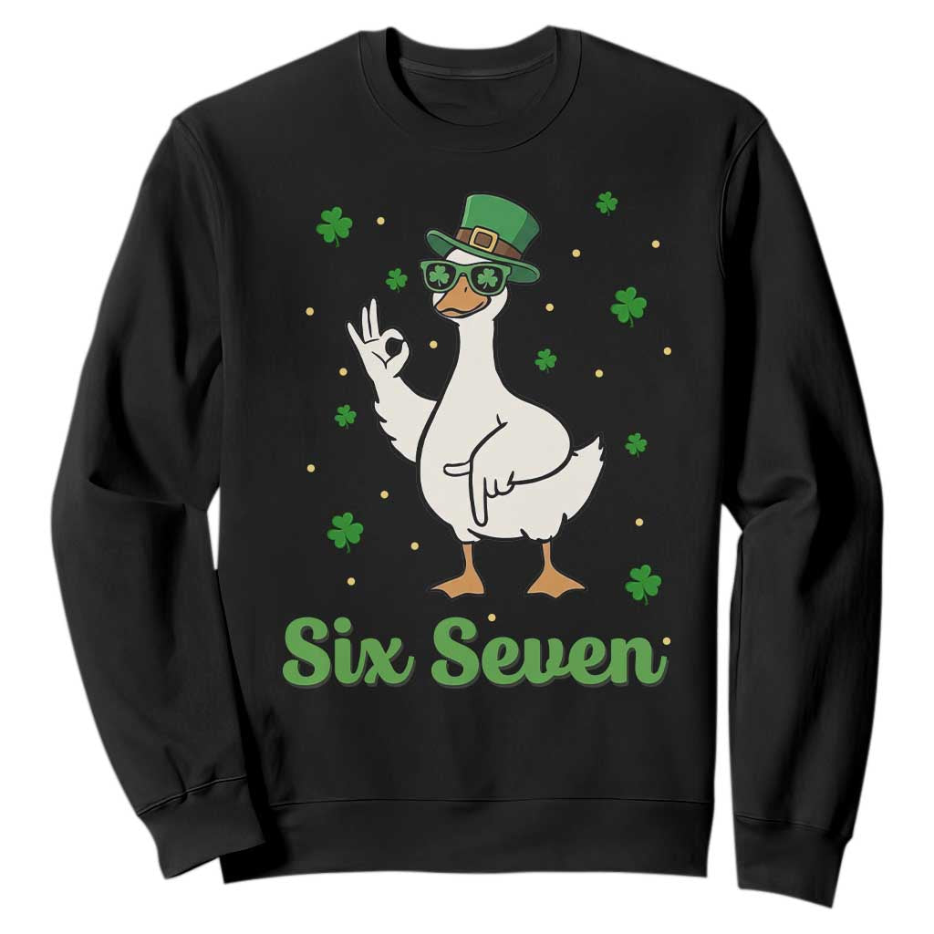 Lucky Goose Six Seven Meme Sweatshirt St Patricks Day TS12 Black Print Your Wear