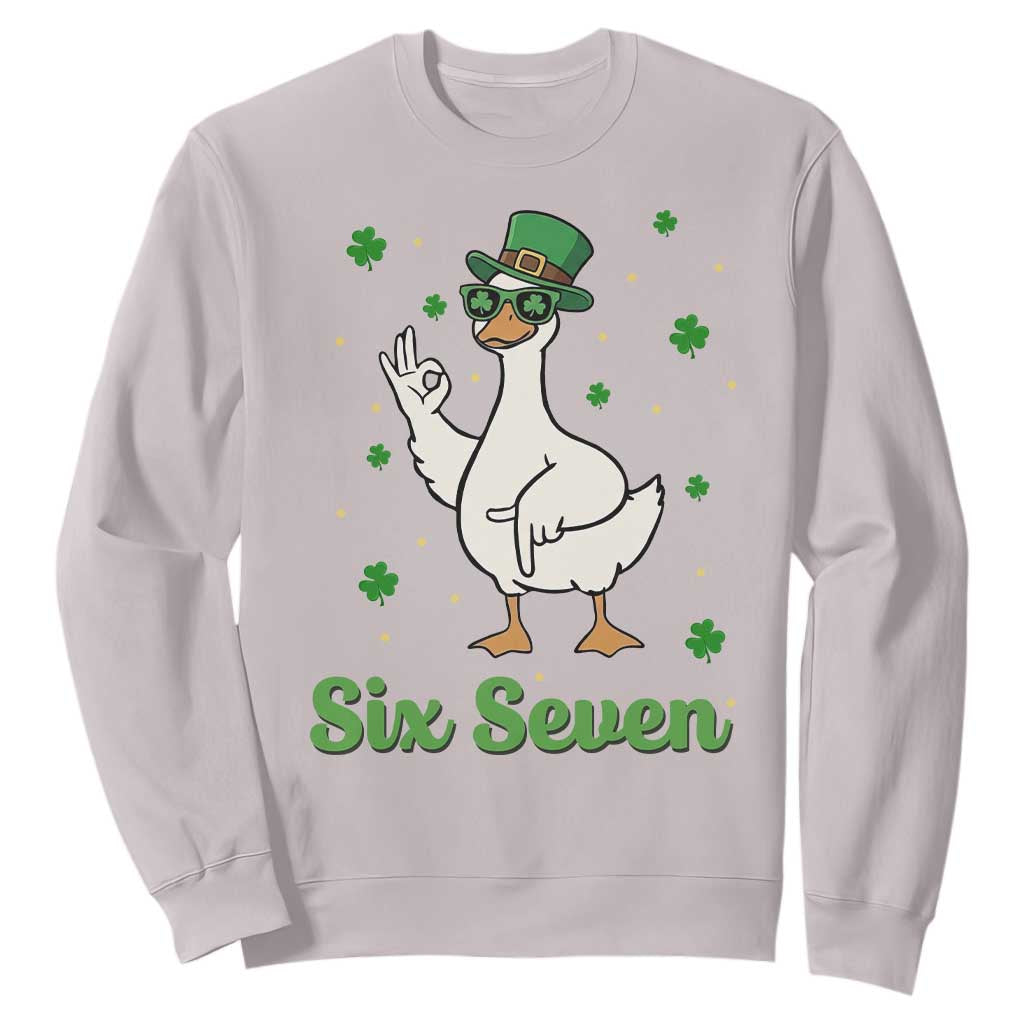 Lucky Goose Six Seven Meme Sweatshirt St Patricks Day TS12 Ice Gray Print Your Wear