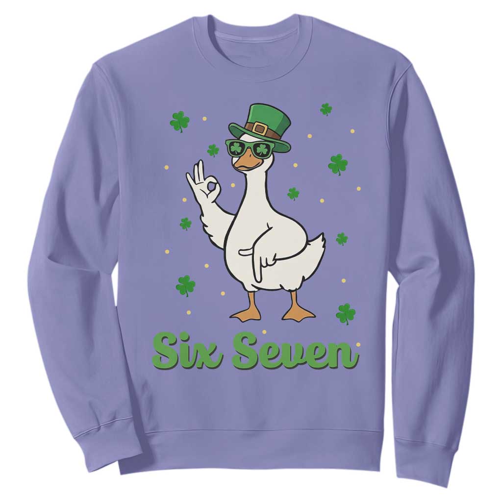 Lucky Goose Six Seven Meme Sweatshirt St Patricks Day TS12 Violet Print Your Wear