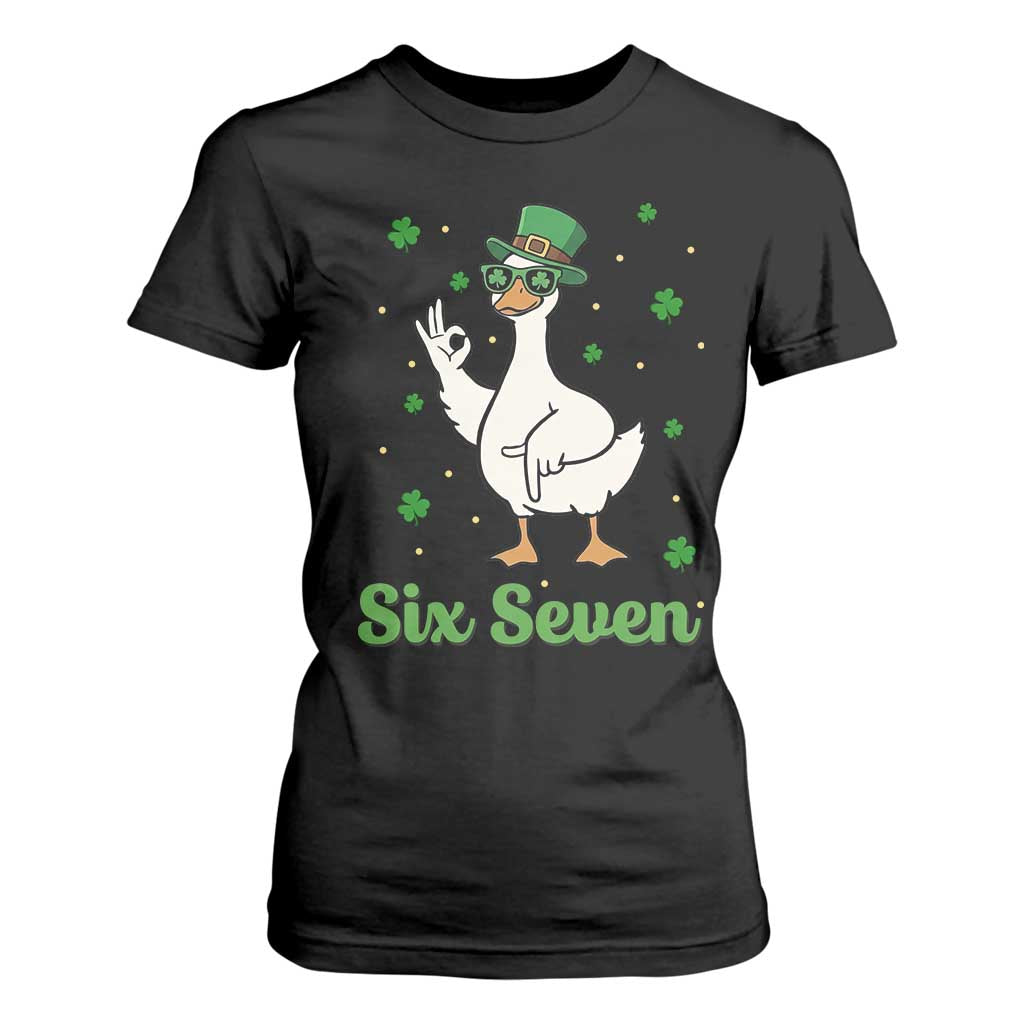 Lucky Goose Six Seven Meme T Shirt For Women St Patricks Day TS12 Black Print Your Wear
