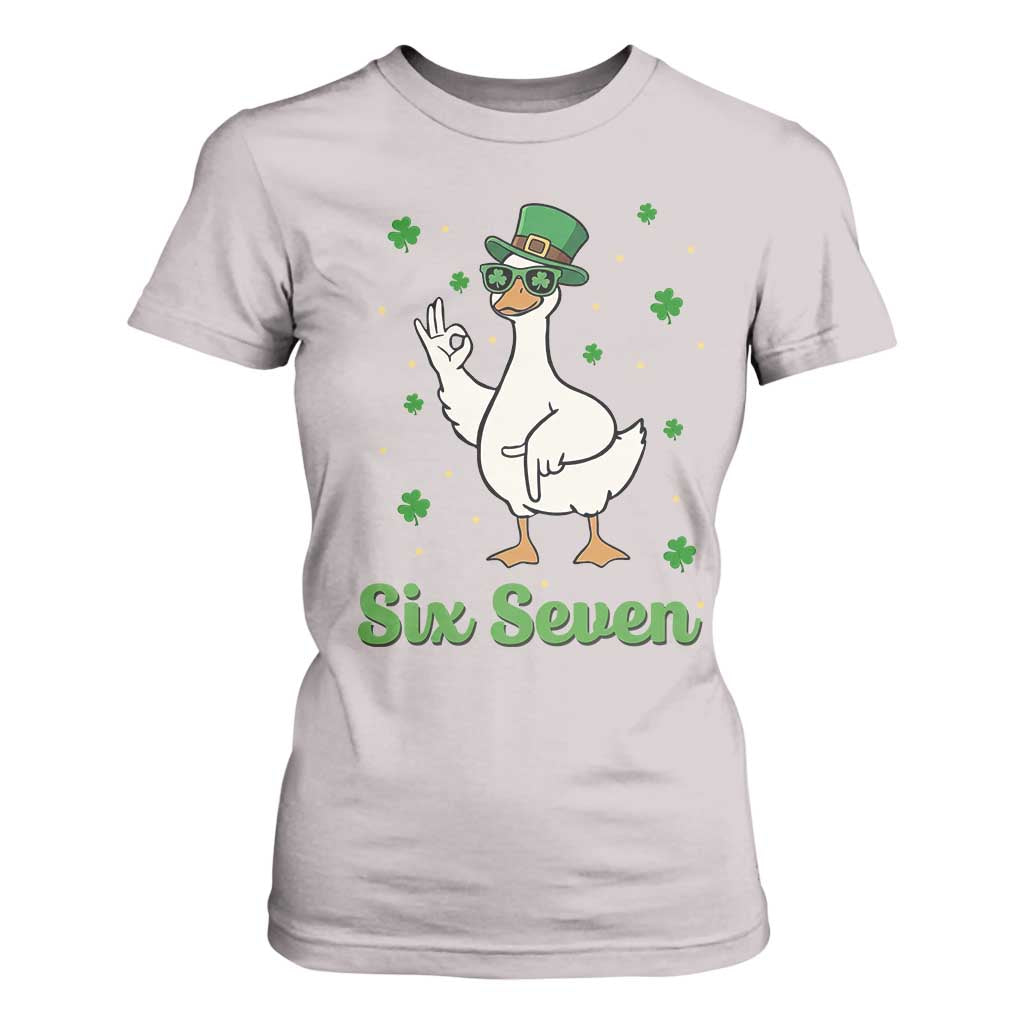 Lucky Goose Six Seven Meme T Shirt For Women St Patricks Day TS12 Ice Gray Print Your Wear