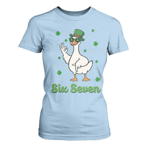 Lucky Goose Six Seven Meme T Shirt For Women St Patricks Day TS12 Light Blue Print Your Wear