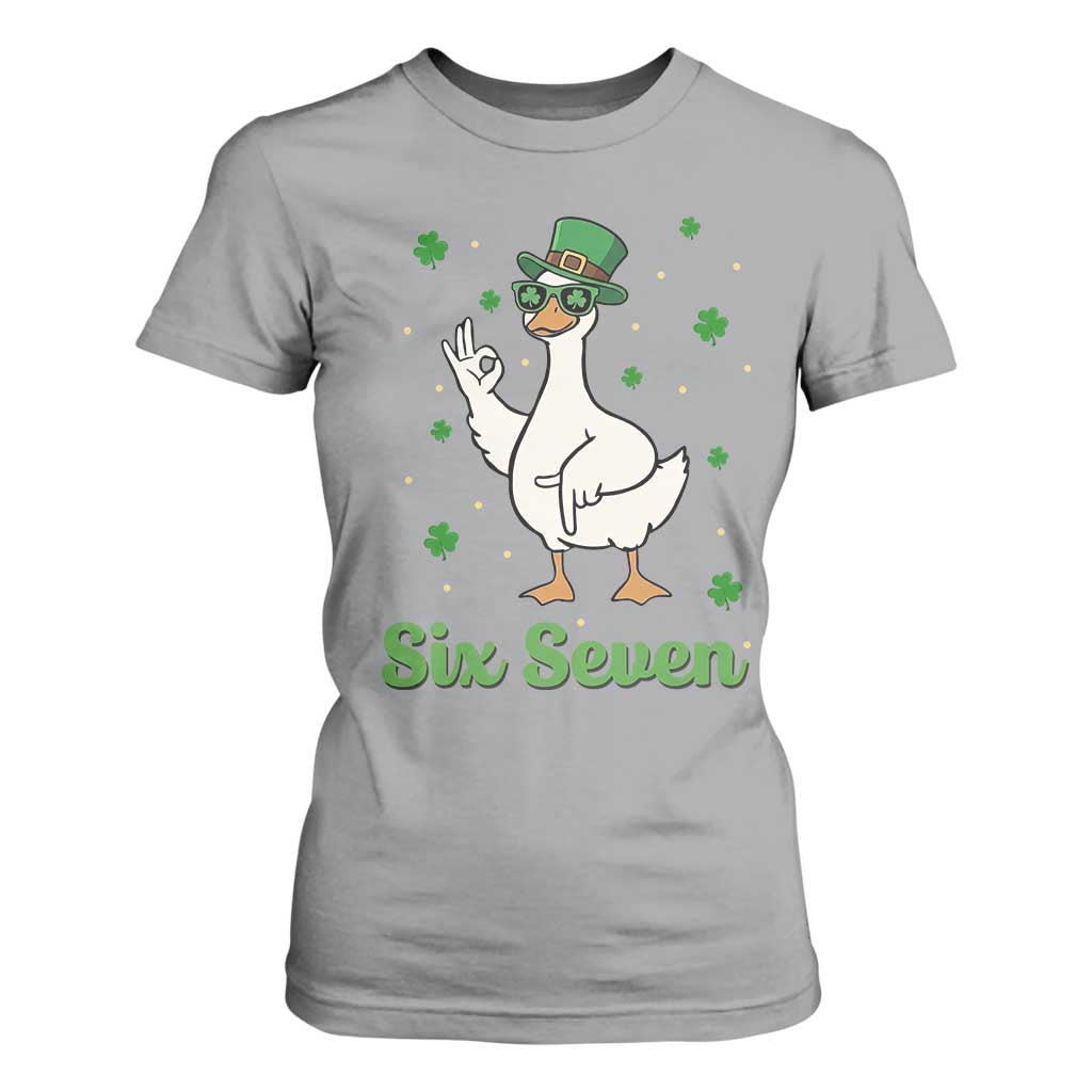 Lucky Goose Six Seven Meme T Shirt For Women St Patricks Day TS12 Sport Gray Print Your Wear