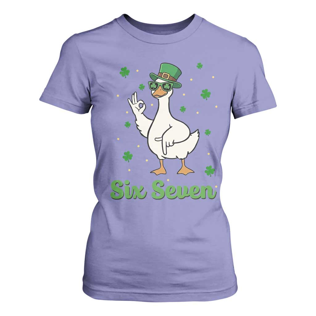 Lucky Goose Six Seven Meme T Shirt For Women St Patricks Day TS12 Violet Print Your Wear