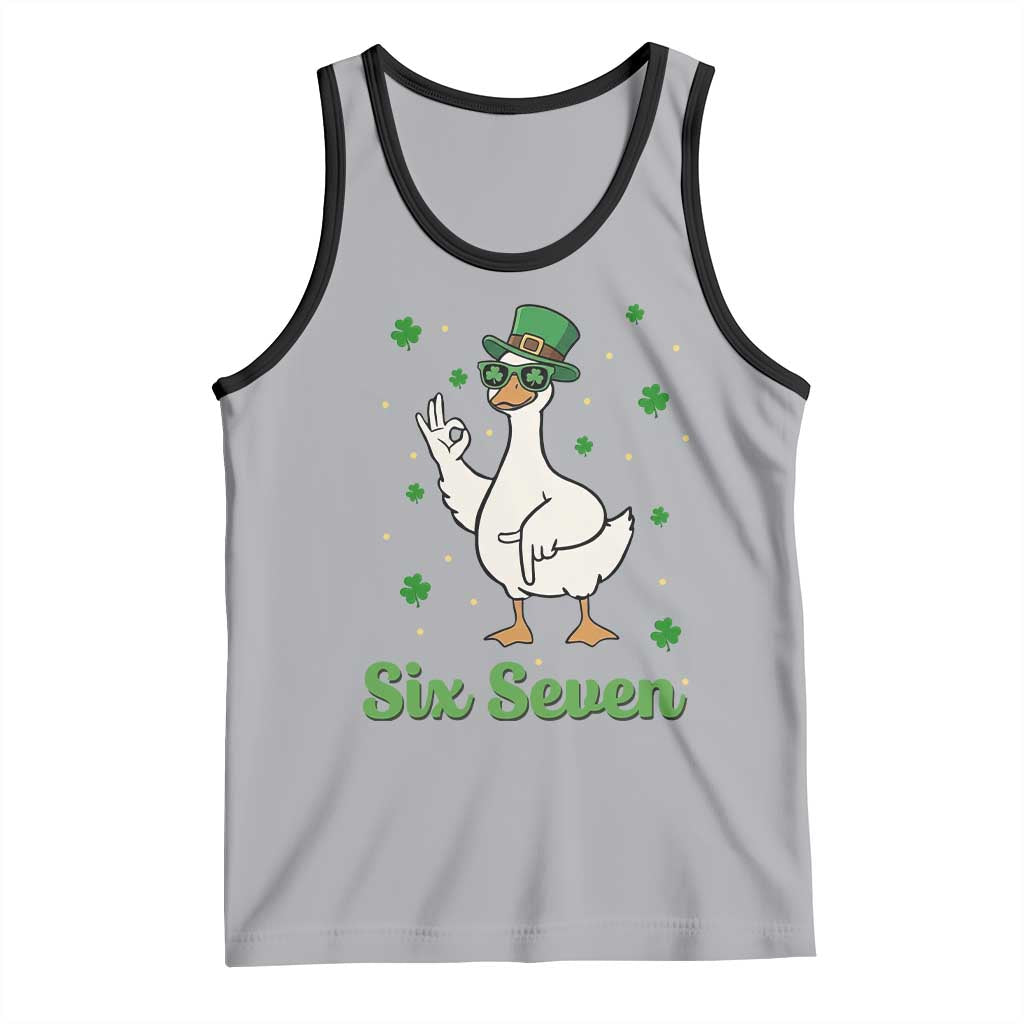 Lucky Goose Six Seven Meme Tank Top St Patricks Day TS12 Athletic Heather Black Print Your Wear