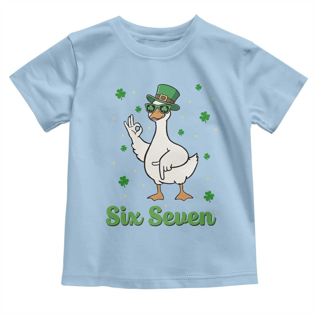 Lucky Goose Six Seven Meme Toddler T Shirt St Patricks Day TS12 Light Blue Print Your Wear