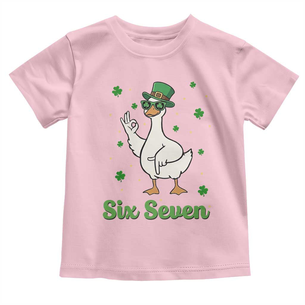 Lucky Goose Six Seven Meme Toddler T Shirt St Patricks Day TS12 Light Pink Print Your Wear