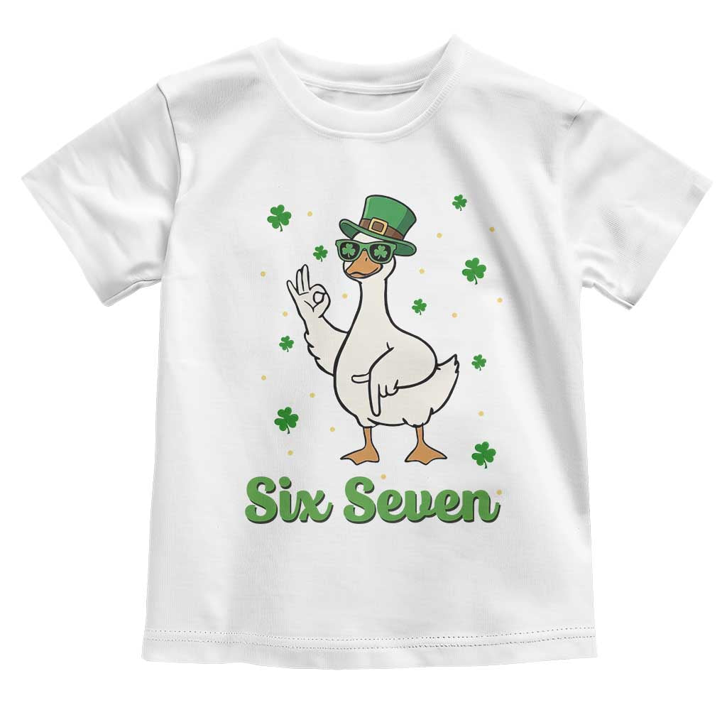 Lucky Goose Six Seven Meme Toddler T Shirt St Patricks Day TS12 White Print Your Wear