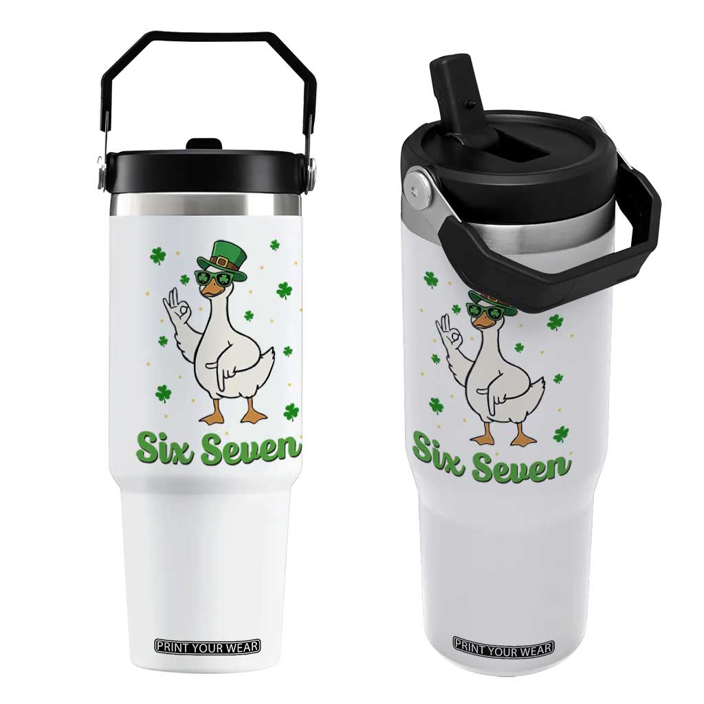 Lucky Goose Six Seven Meme Flip Straw Tumbler St Patricks Day TS12 One Size: 30 oz White Print Your Wear