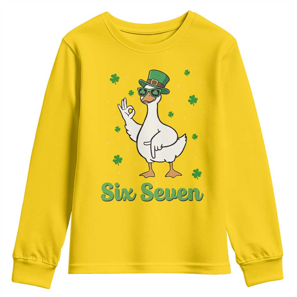 Lucky Goose Six Seven Meme Youth Sweatshirt St Patricks Day TS12 Daisy Print Your Wear