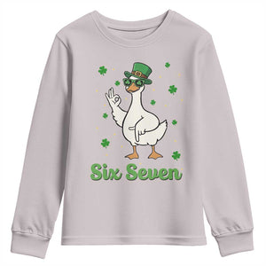 Lucky Goose Six Seven Meme Youth Sweatshirt St Patricks Day TS12 Ice Gray Print Your Wear