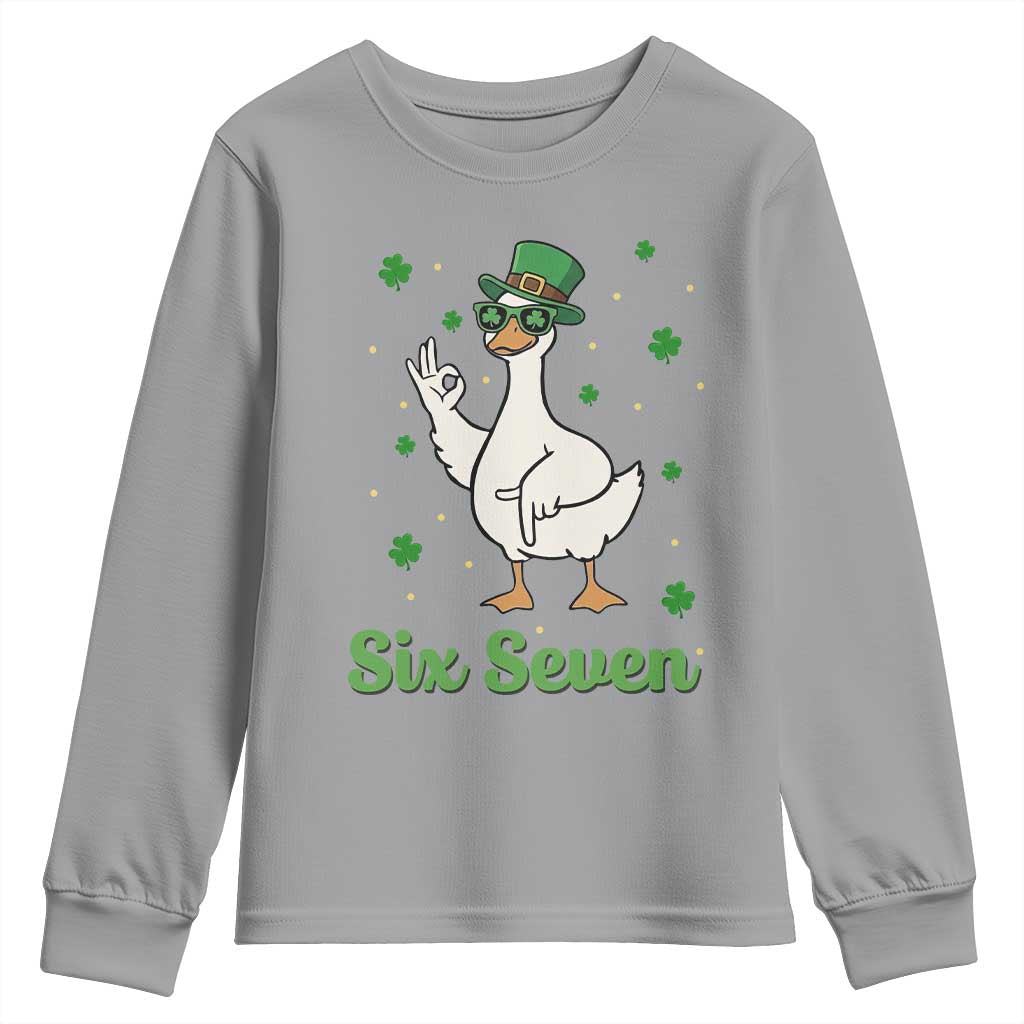 Lucky Goose Six Seven Meme Youth Sweatshirt St Patricks Day TS12 Sport Gray Print Your Wear