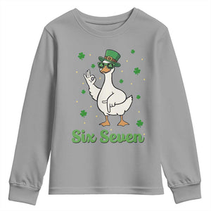 Lucky Goose Six Seven Meme Youth Sweatshirt St Patricks Day TS12 Sport Gray Print Your Wear