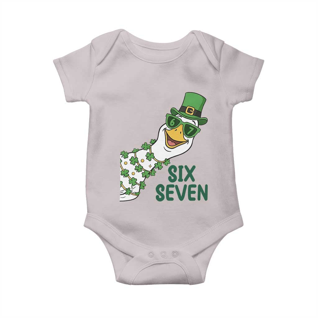 Chaotic Goose Six Seven Meme Baby Onesie Funny St Patricks Day Gift TS12 Ice Gray Print Your Wear