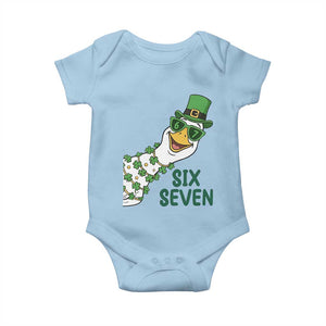 Chaotic Goose Six Seven Meme Baby Onesie Funny St Patricks Day Gift TS12 Light Blue Print Your Wear