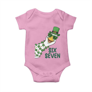 Chaotic Goose Six Seven Meme Baby Onesie Funny St Patricks Day Gift TS12 Light Pink Print Your Wear