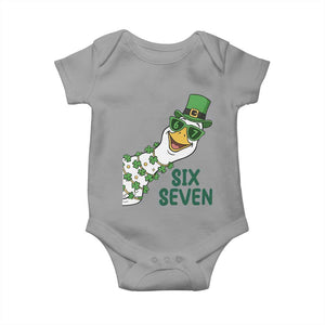 Chaotic Goose Six Seven Meme Baby Onesie Funny St Patricks Day Gift TS12 Sport Gray Print Your Wear