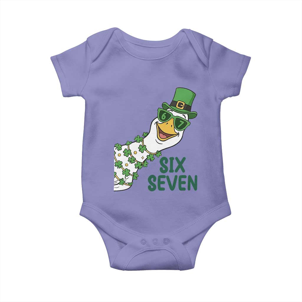 Chaotic Goose Six Seven Meme Baby Onesie Funny St Patricks Day Gift TS12 Violet Print Your Wear