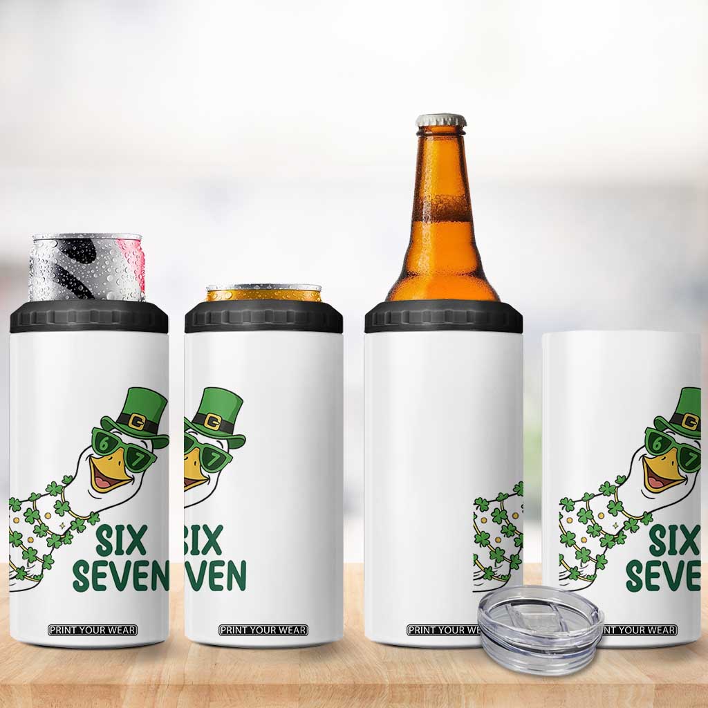 Chaotic Goose Six Seven Meme 4 in 1 Can Cooler Tumbler Funny St Patricks Day Gift TS12 Print Your Wear
