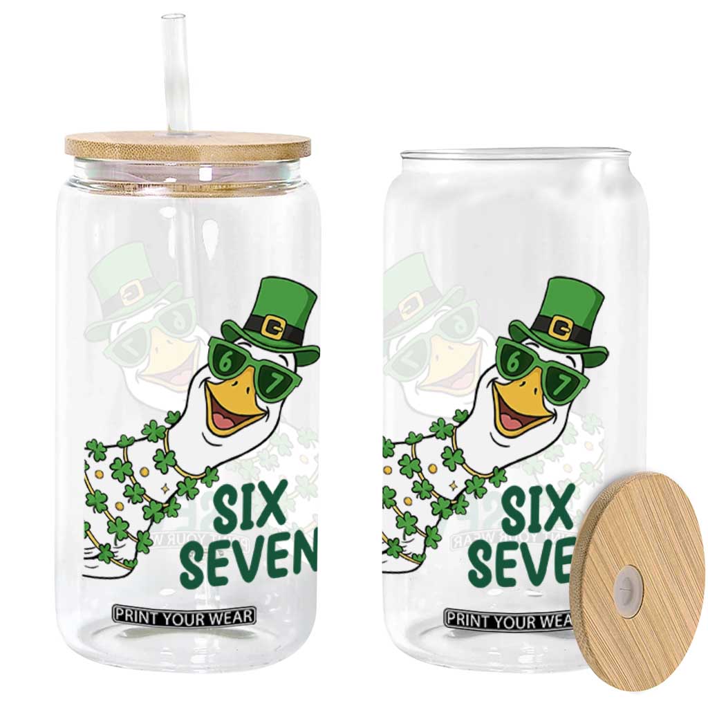 Chaotic Goose Six Seven Meme Glass Can Funny St Patricks Day Gift TS12 Print Your Wear