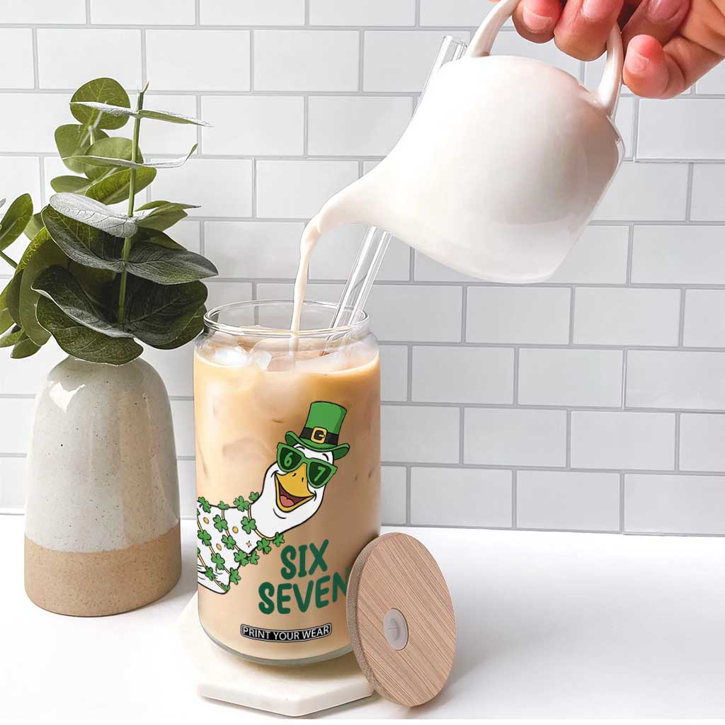 Chaotic Goose Six Seven Meme Glass Can Funny St Patricks Day Gift TS12 Print Your Wear
