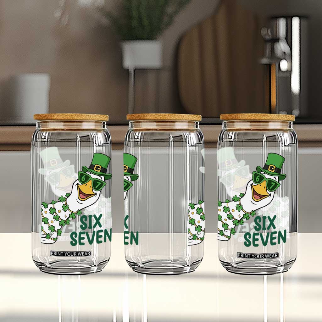 Chaotic Goose Six Seven Meme Glass Can Funny St Patricks Day Gift TS12 Print Your Wear