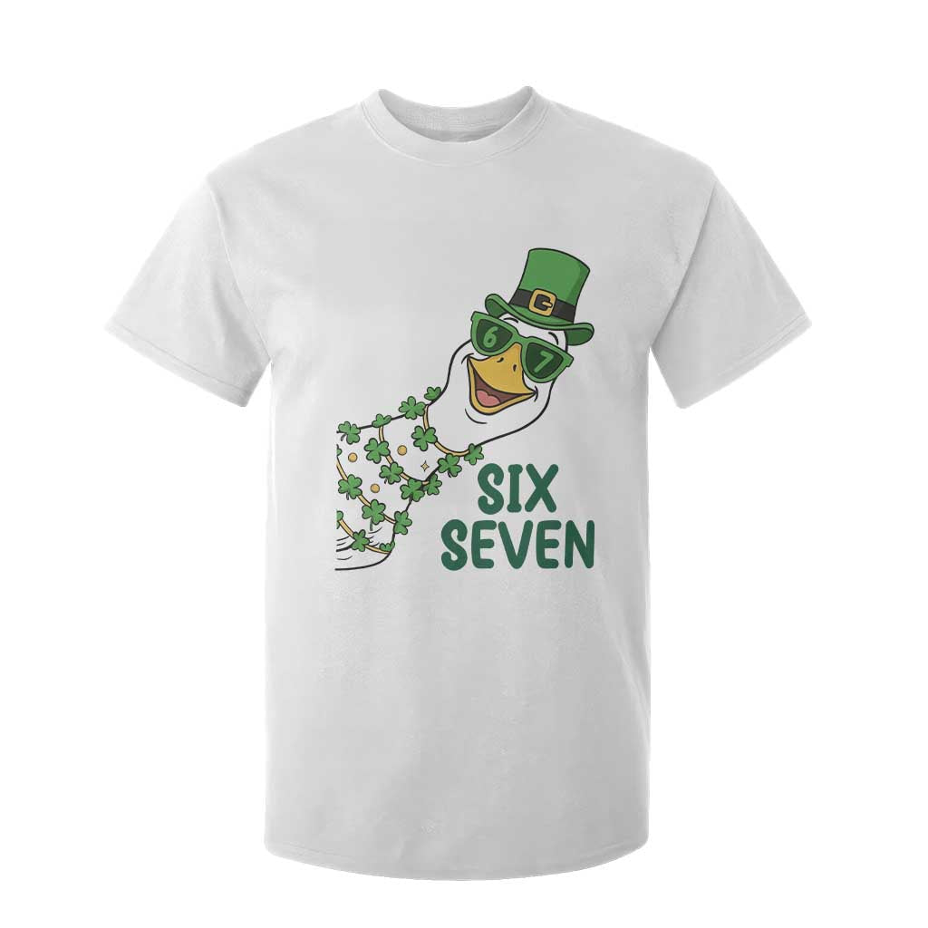 Chaotic Goose Six Seven Meme T Shirt For Kid Funny St Patricks Day Gift TS12 White Print Your Wear