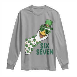 Chaotic Goose Six Seven Meme Long Sleeve Shirt Funny St Patricks Day Gift TS12 Sport Gray Print Your Wear