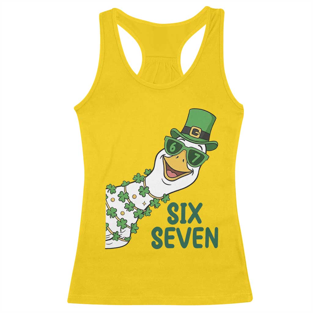 Chaotic Goose Six Seven Meme Racerback Tank Top Funny St Patricks Day Gift TS12 Daisy Print Your Wear