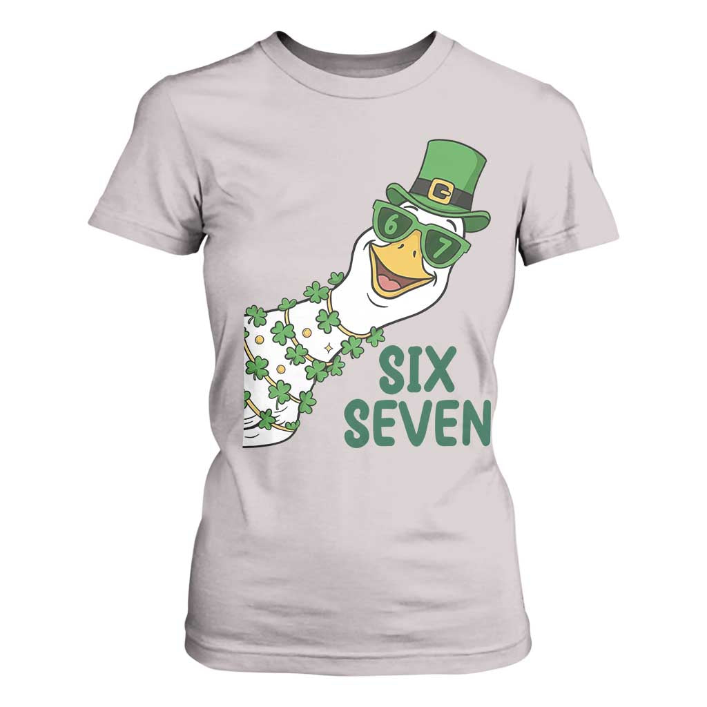 Chaotic Goose Six Seven Meme T Shirt For Women Funny St Patricks Day Gift TS12 Ice Gray Print Your Wear