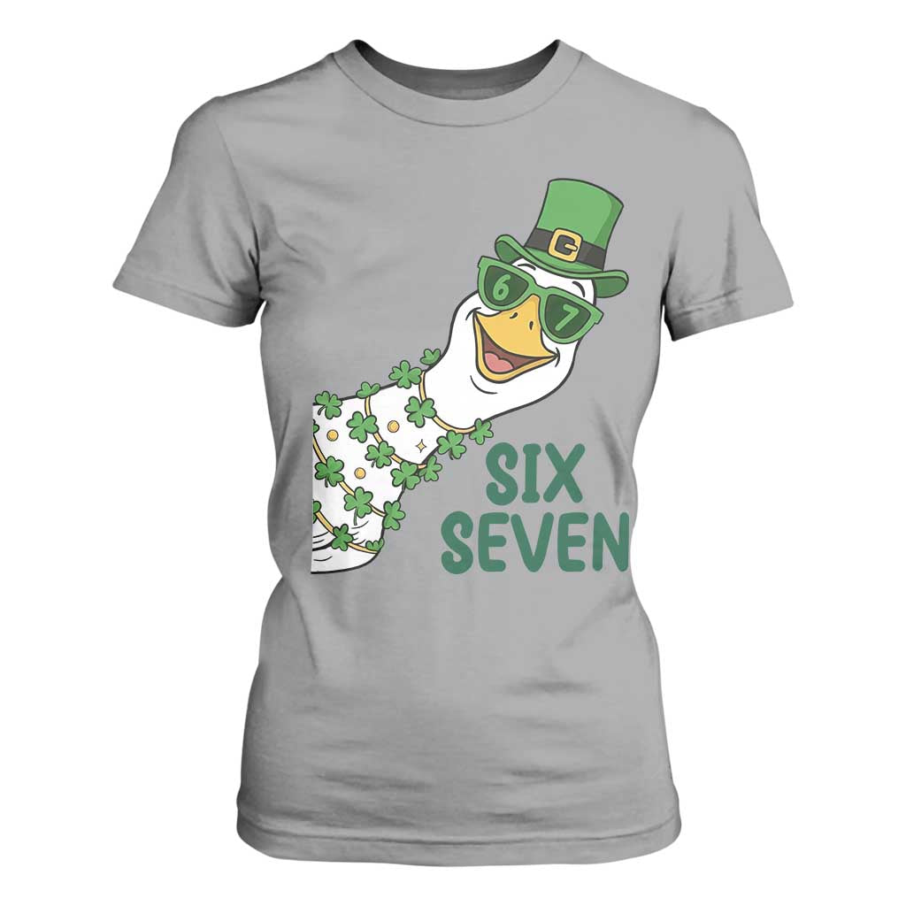Chaotic Goose Six Seven Meme T Shirt For Women Funny St Patricks Day Gift TS12 Sport Gray Print Your Wear