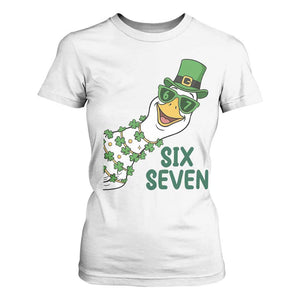 Chaotic Goose Six Seven Meme T Shirt For Women Funny St Patricks Day Gift TS12 White Print Your Wear