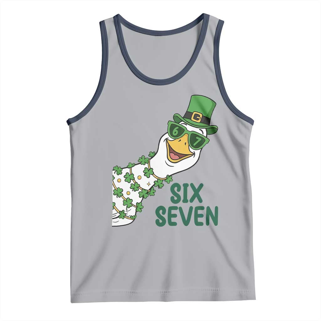 Chaotic Goose Six Seven Meme Tank Top Funny St Patricks Day Gift TS12 Athletic Heather Navy Print Your Wear