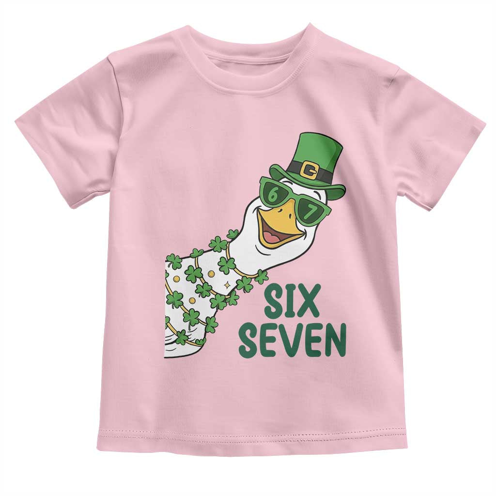 Chaotic Goose Six Seven Meme Toddler T Shirt Funny St Patricks Day Gift TS12 Light Pink Print Your Wear