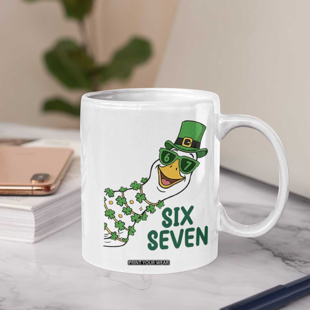 Chaotic Goose Six Seven Meme Coffee Mug Funny St Patricks Day Gift TS12 Print Your Wear