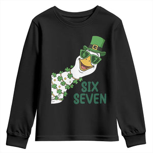 Chaotic Goose Six Seven Meme Youth Sweatshirt Funny St Patricks Day Gift TS12 Black Print Your Wear