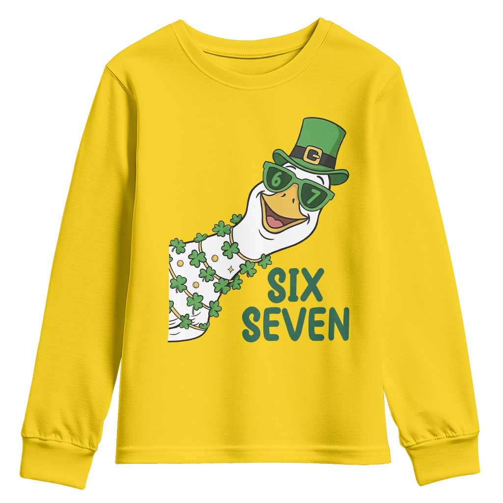 Chaotic Goose Six Seven Meme Youth Sweatshirt Funny St Patricks Day Gift TS12 Daisy Print Your Wear