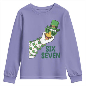Chaotic Goose Six Seven Meme Youth Sweatshirt Funny St Patricks Day Gift TS12 Violet Print Your Wear