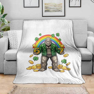 Bigfoot Six Seven Meme Throw Blanket Funny St Patricks Day Gift TS12 Print Your Wear