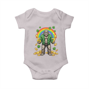 Bigfoot Six Seven Meme Baby Onesie Funny St Patricks Day Gift TS12 Ice Gray Print Your Wear