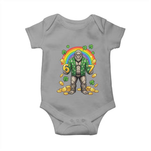 Bigfoot Six Seven Meme Baby Onesie Funny St Patricks Day Gift TS12 Sport Gray Print Your Wear