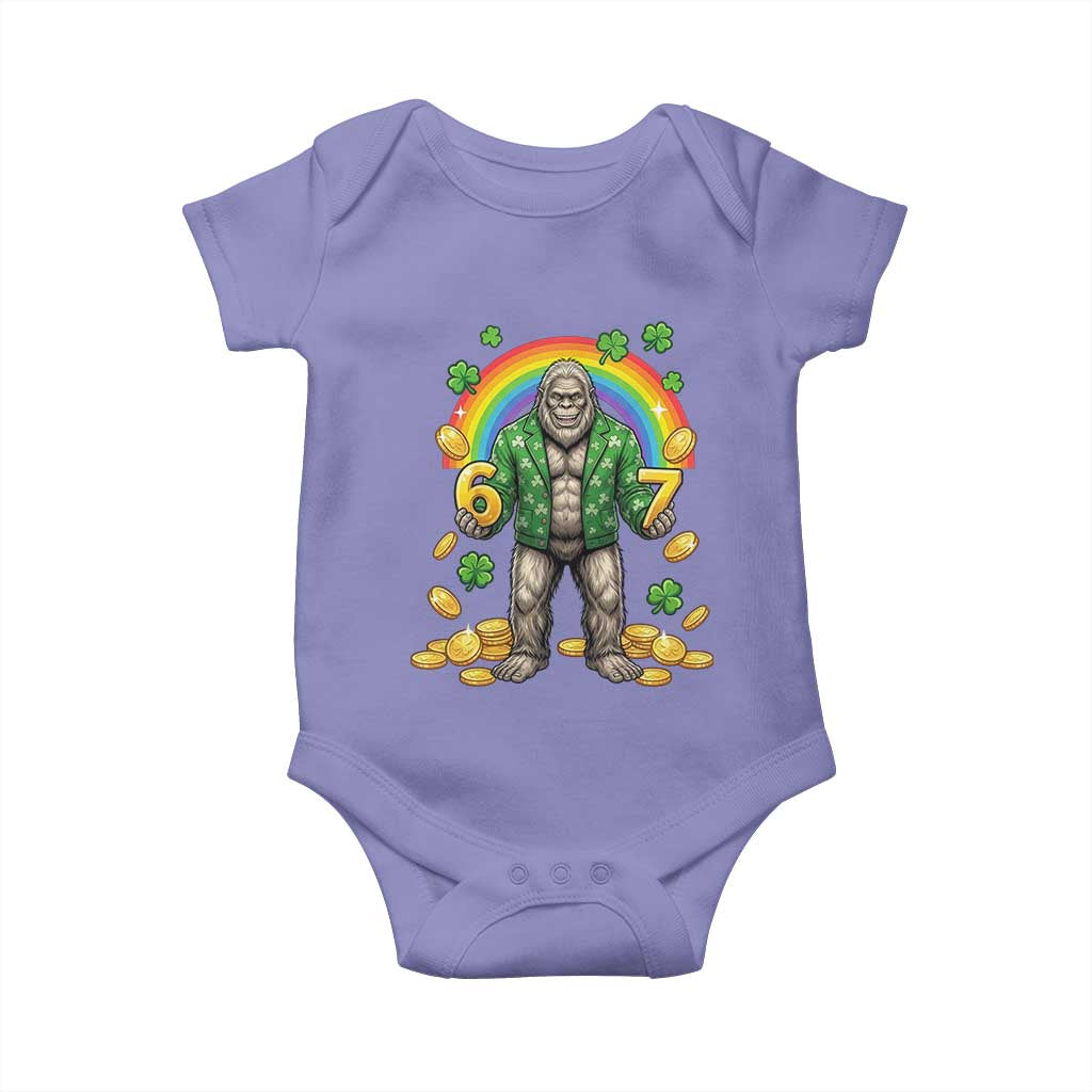 Bigfoot Six Seven Meme Baby Onesie Funny St Patricks Day Gift TS12 Violet Print Your Wear