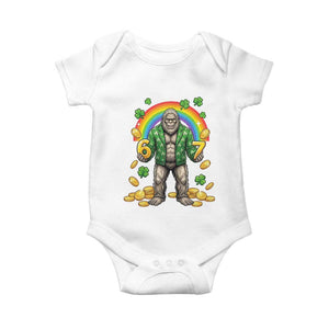 Bigfoot Six Seven Meme Baby Onesie Funny St Patricks Day Gift TS12 White Print Your Wear
