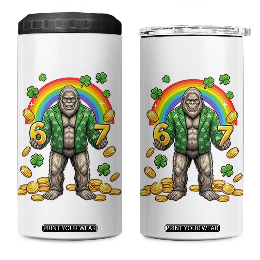 Bigfoot Six Seven Meme 4 in 1 Can Cooler Tumbler Funny St Patricks Day Gift TS12 One Size: 16 oz White Print Your Wear